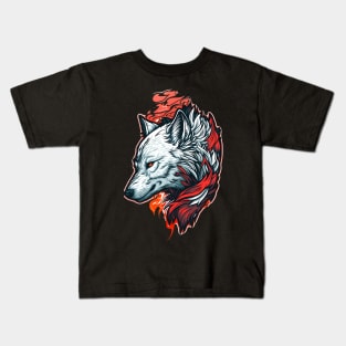 Angry Wolf Painting Kids T-Shirt